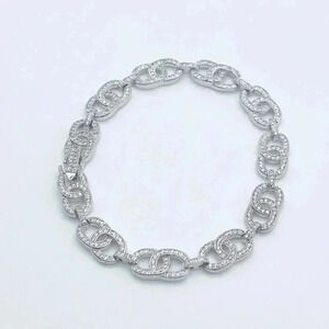 Link Chain Bracelet Cubic Zirconia